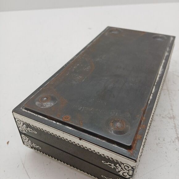 Vintage Elite England Tin Jewelry Storage Box 3D Embosssed Nautical Ships 4751/6 - Picture 9 of 14